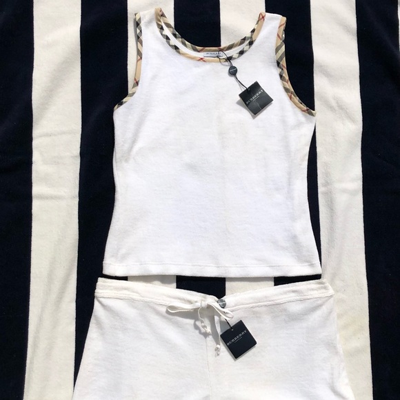 🔥SOLD🔥NWT Burberry Tank/Short Set wNova Check Vintage RARE Tank M Shorts L - Picture 2 of 13